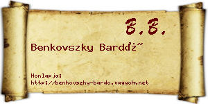 Benkovszky Bardó névjegykártya